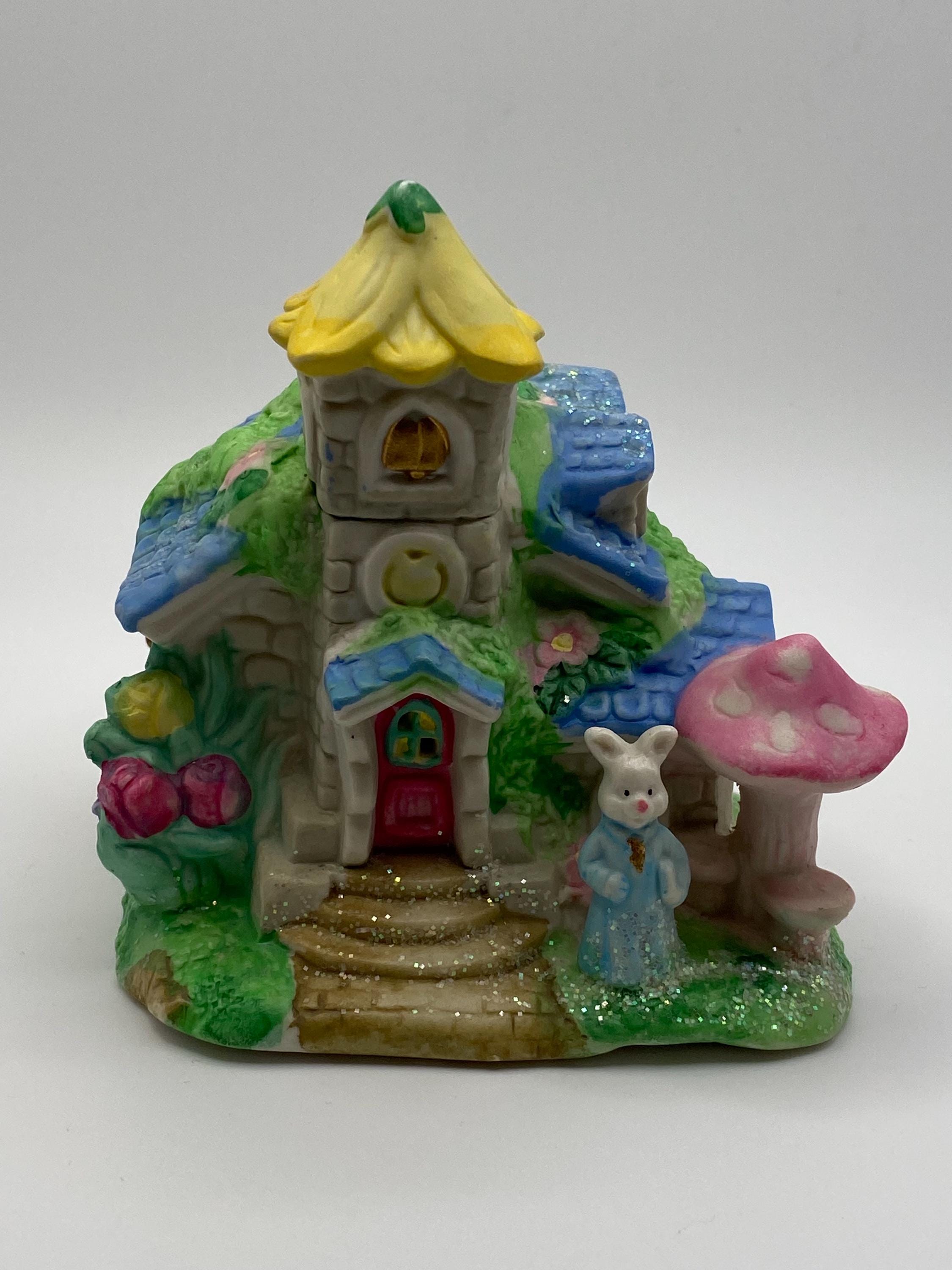 2003 Hoppy Hollow  Easter Village Church Spring Bunny Mushroom Bell Tree Joy