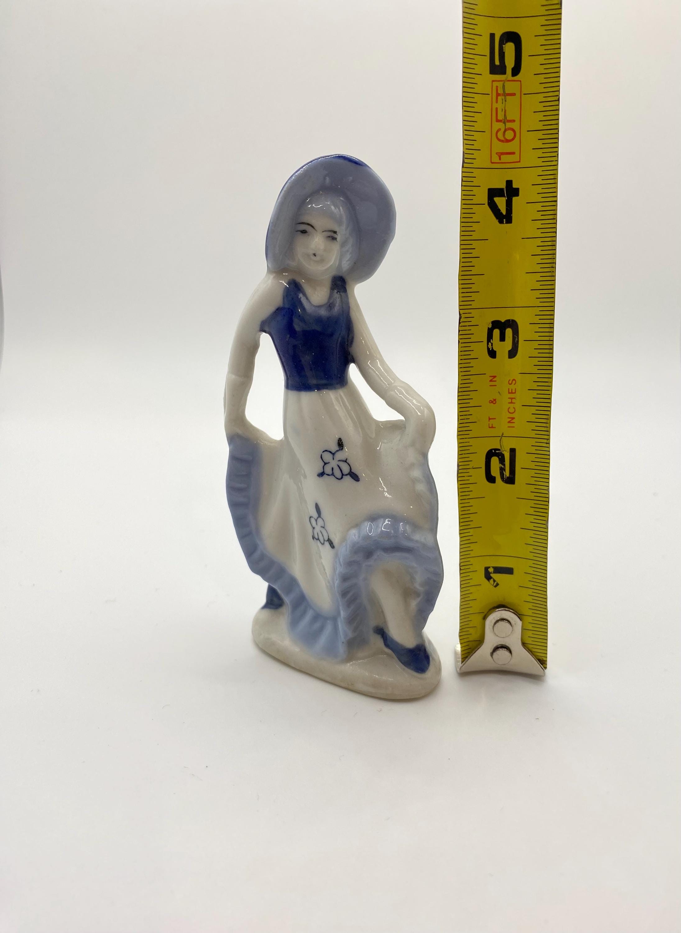 4” Fancy Lady Japan Porcelain Figurine Circa 1949